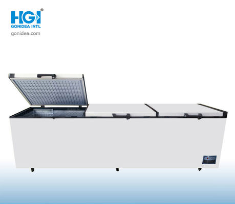 Zamrażarka skrzyniowa o pojemności 1680 litrów o dużej pojemności z samorozmrażaniem 2 sprężarki 122 cale potrójne drzwi