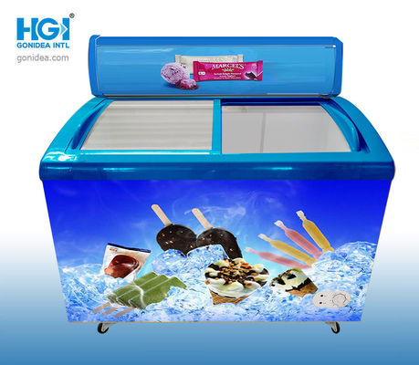 R290a Zamrażarka z głęboką skrzynią 12,7 Cuft Curved Top Display Freezer Gruby korpus piankowy