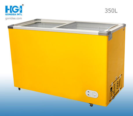 350 Ltr Deep Chest Freezer Zamrażarka z przesuwanymi szklanymi drzwiami 60HZ Wstępnie powlekana biała aluminiowa